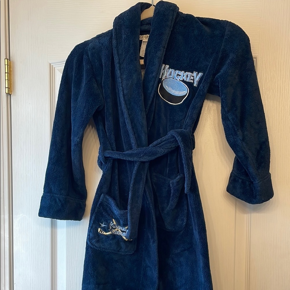 💛 George Kids Blue Hockey Pajama Robe 💛